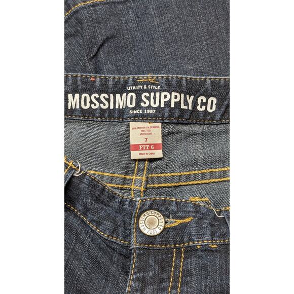 Mossimo Supply Co Denim Bermuda Shorts Dark Wash Classic Utility Mid Rise Size 7 - Picture 4 of 4
